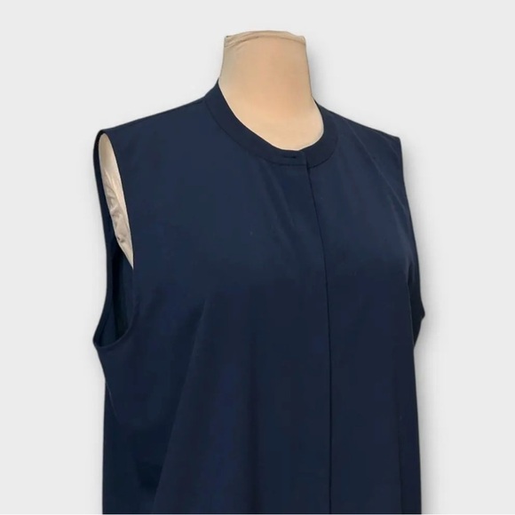 Tory Burch Sleeveless Button Up Blouse Navy Size 8 - Picture 3 of 8